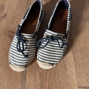 Sperry Katama Breton Navy Stripe Espadrilles Boat/casual Shoe women’s size 8